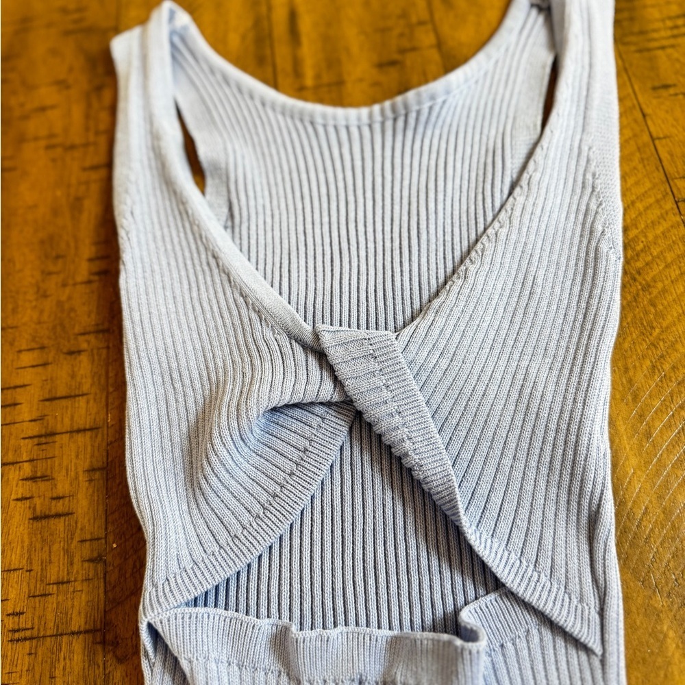 Princess Polly Backless Ribbed Dress in Light Blue - Picture 3 of 7